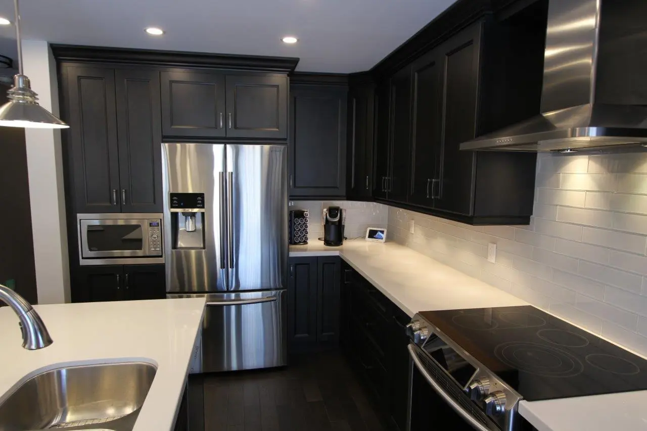 Dark wood kitchen