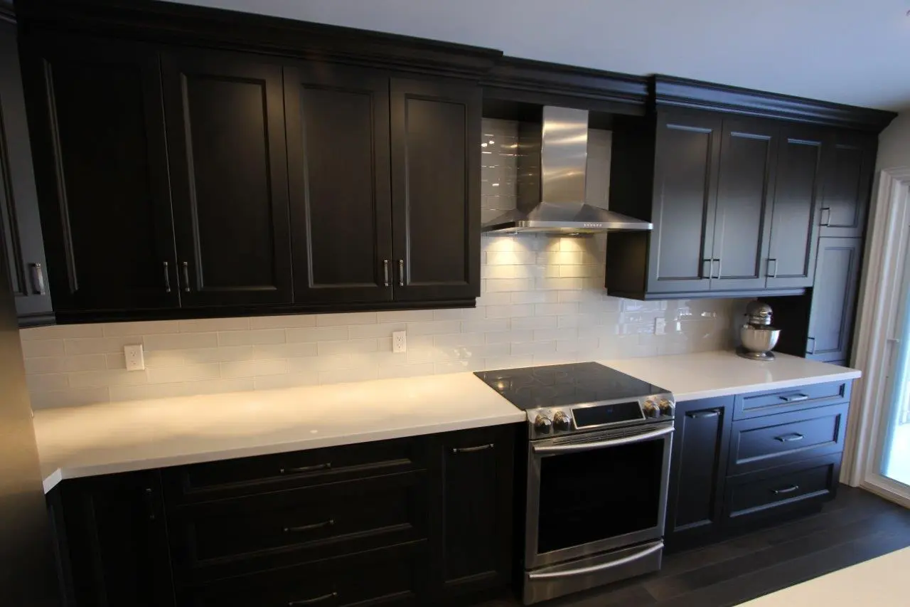 Dark wood kitchen