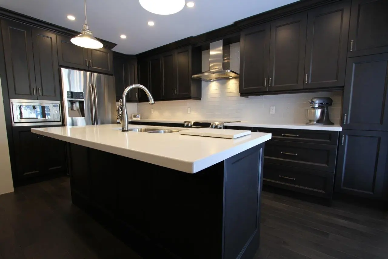 Dark wood kitchen