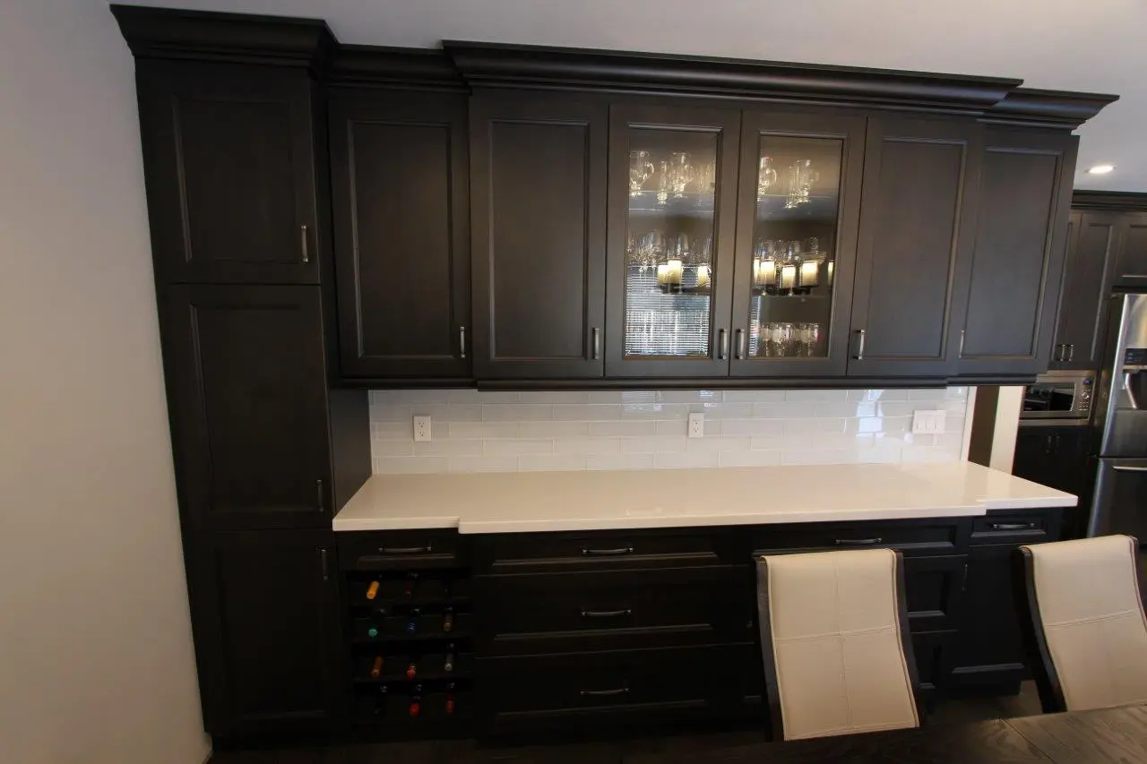 Dark wood kitchen