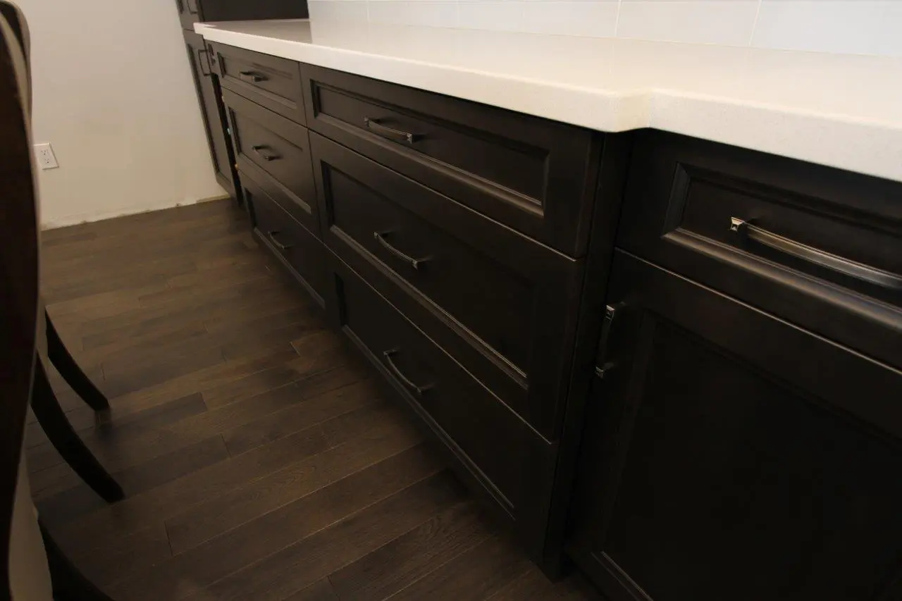 Dark wood kitchen