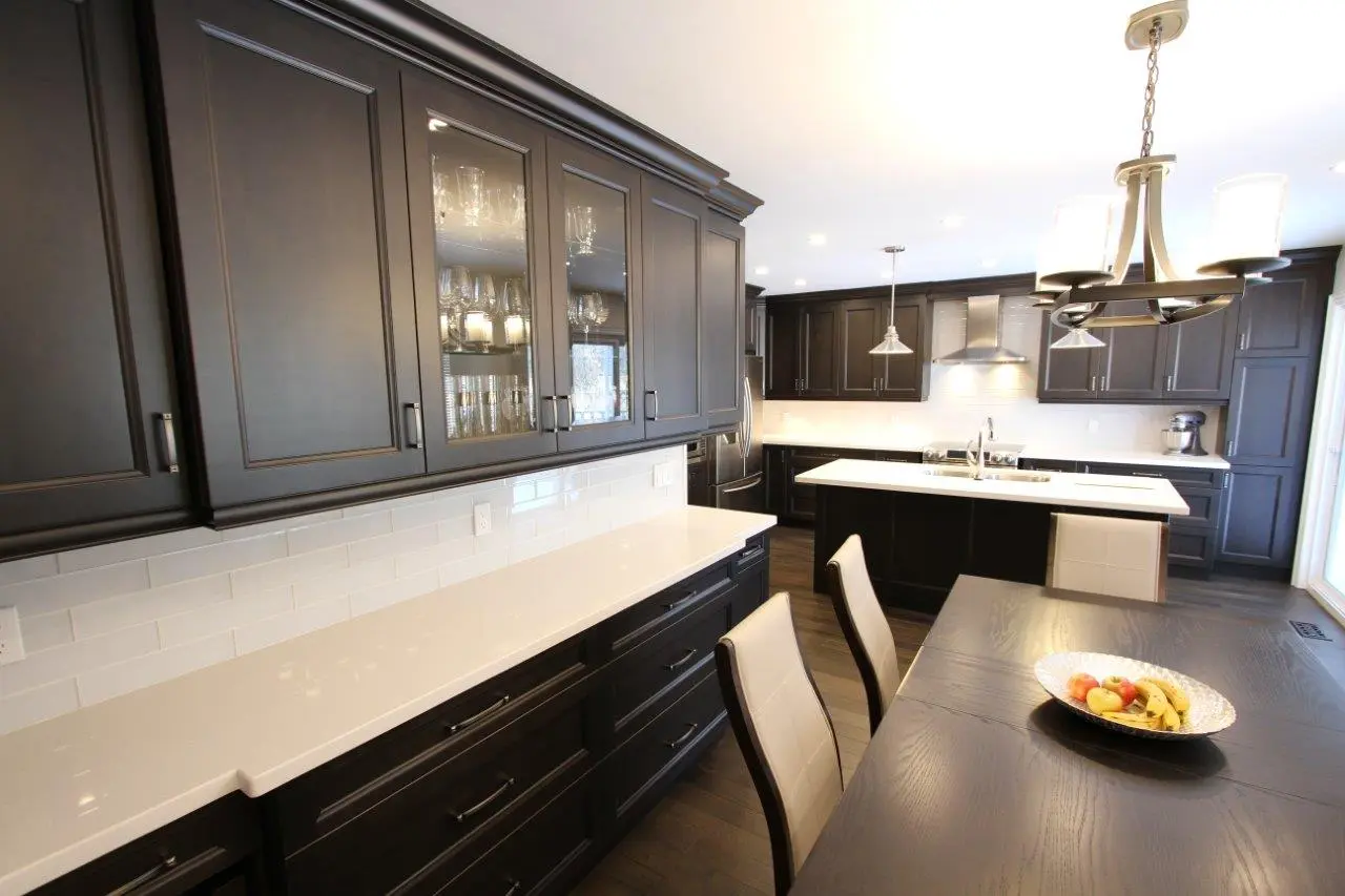 Dark wood kitchen