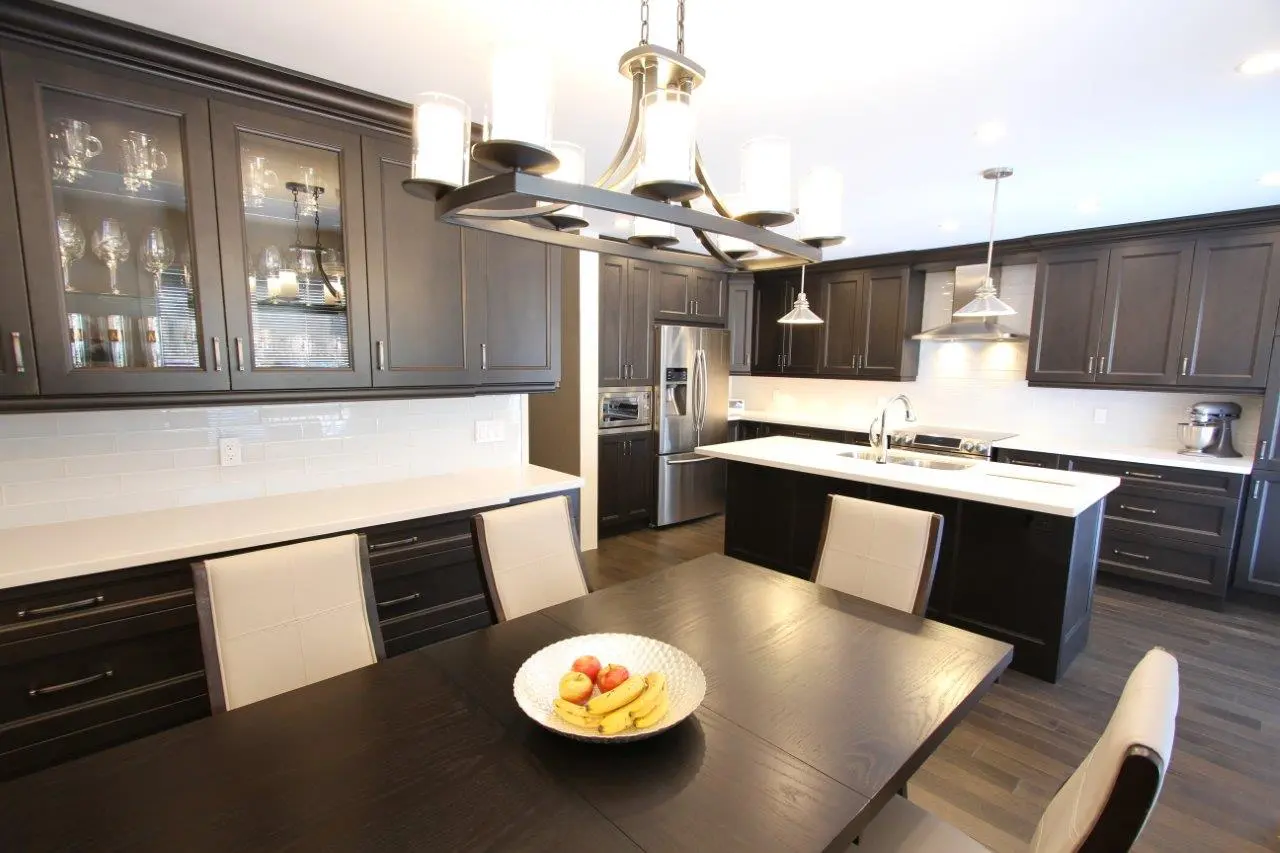 Dark wood kitchen