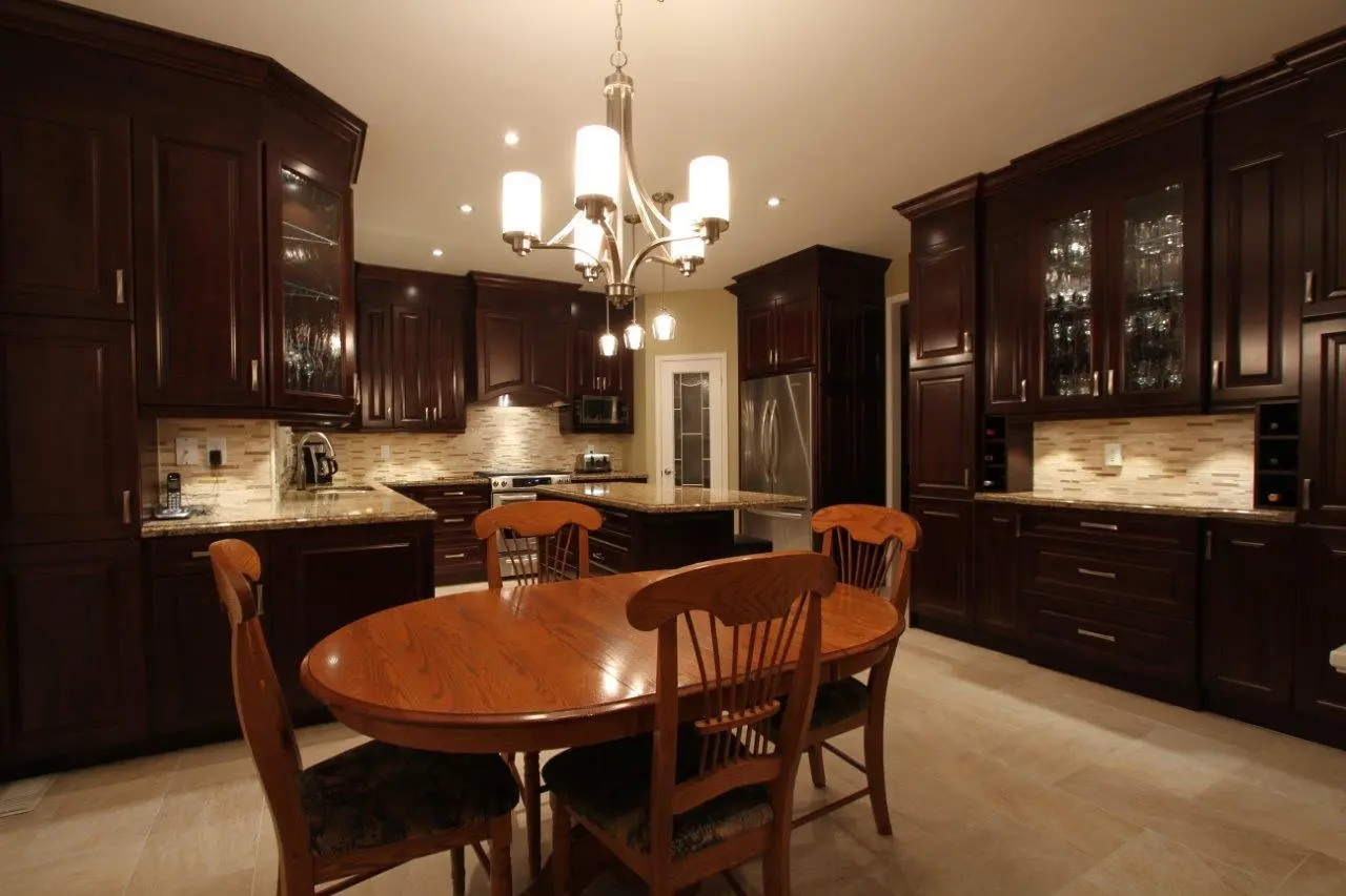 Dark wood kitchen