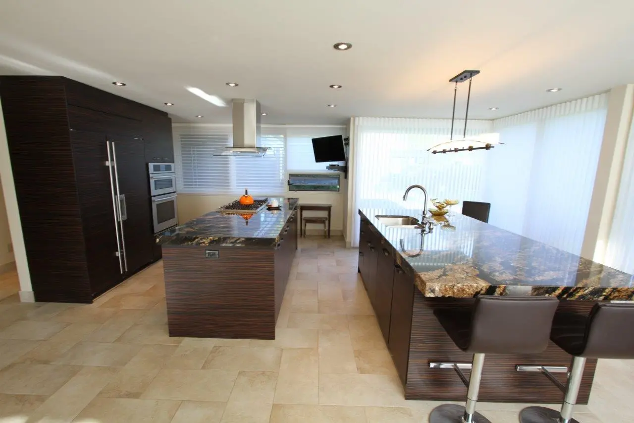 Dark wood kitchen