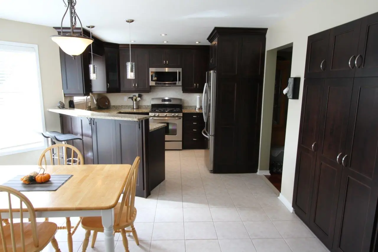 Dark wood kitchen