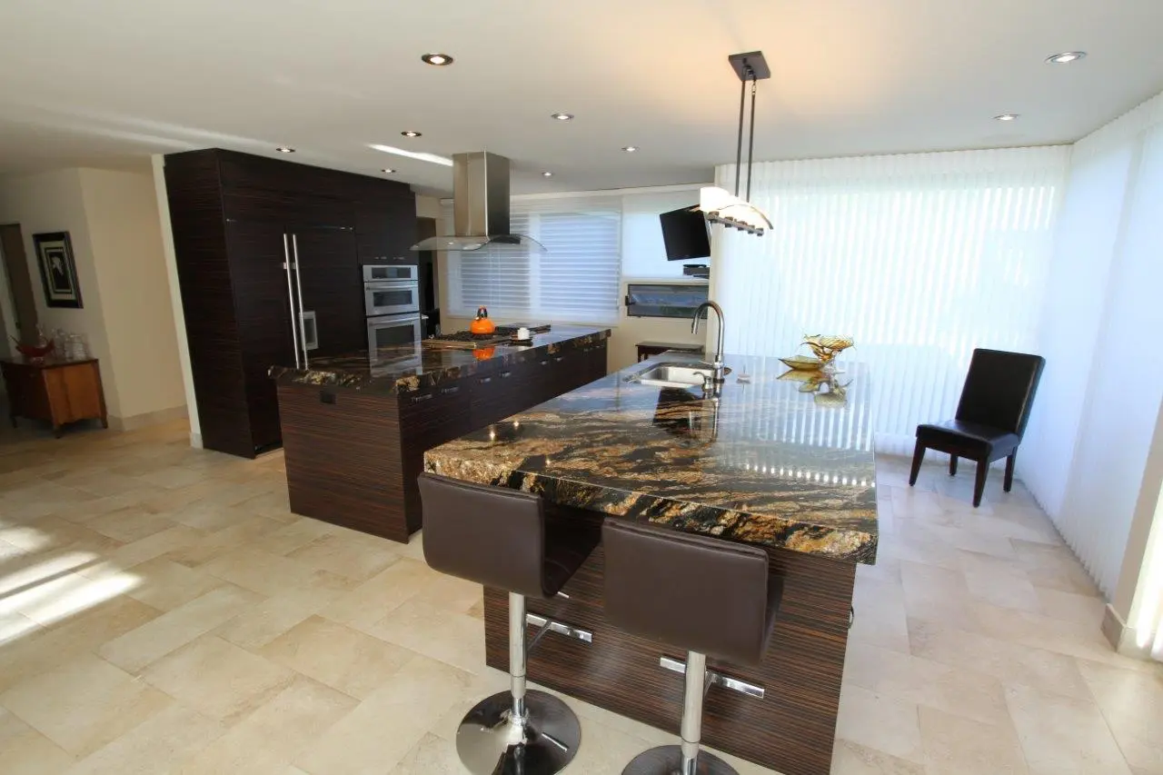 Dark wood kitchen