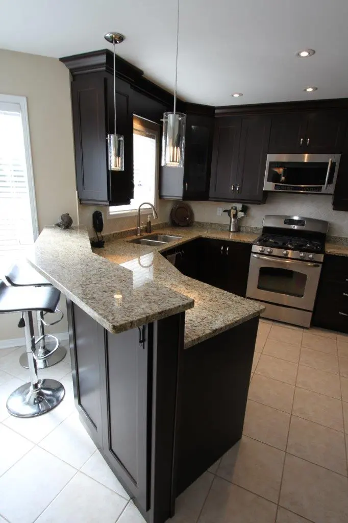 Dark wood kitchen