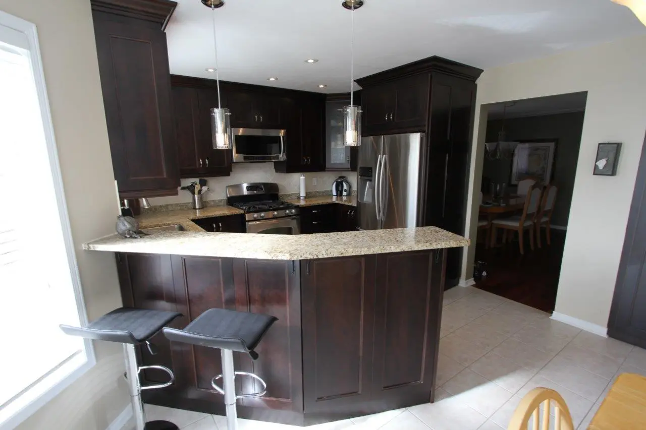 Dark wood kitchen
