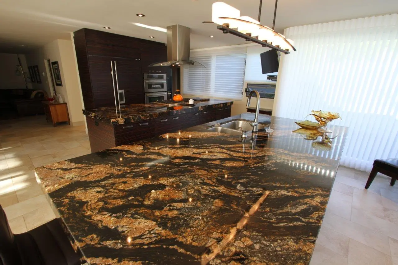 Dark wood kitchen