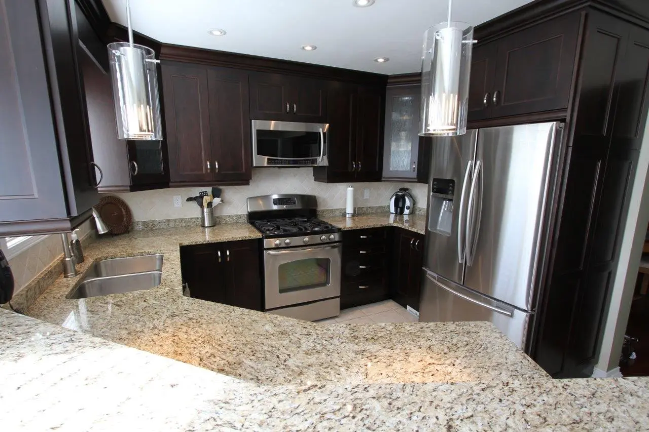 Dark wood kitchen