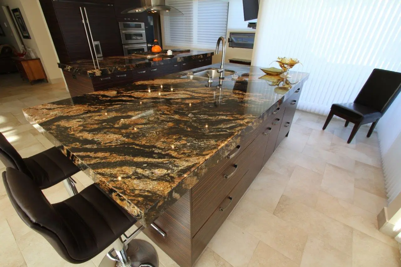 Dark wood kitchen