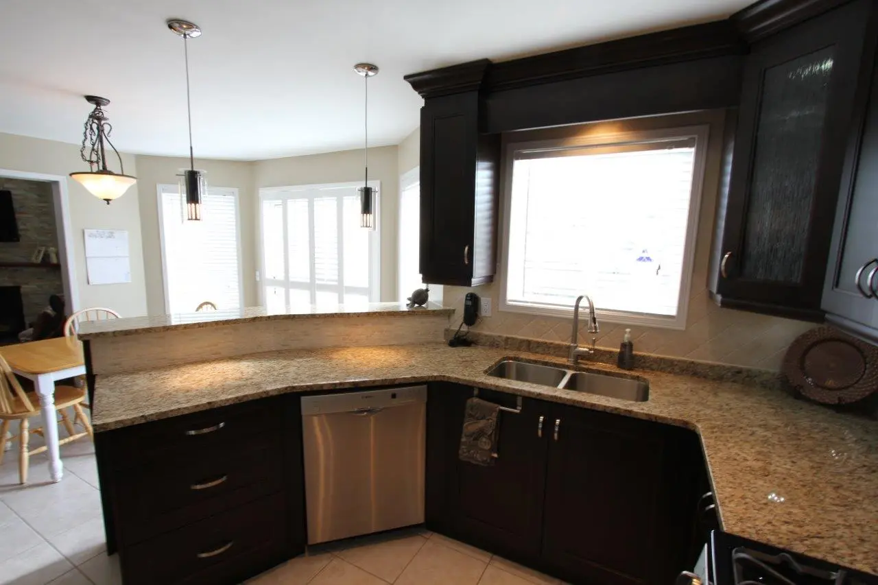 Dark wood kitchen