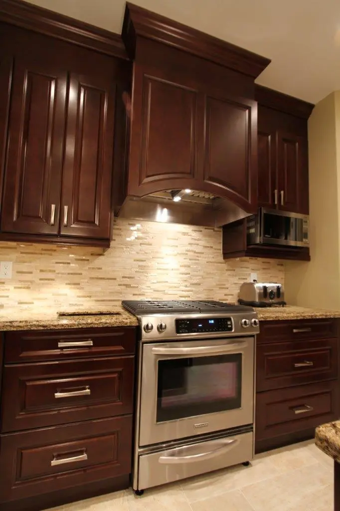 Dark wood kitchen