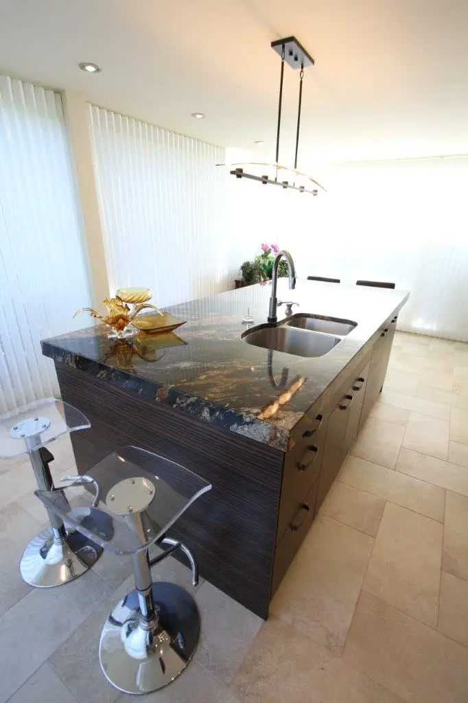 Dark wood kitchen