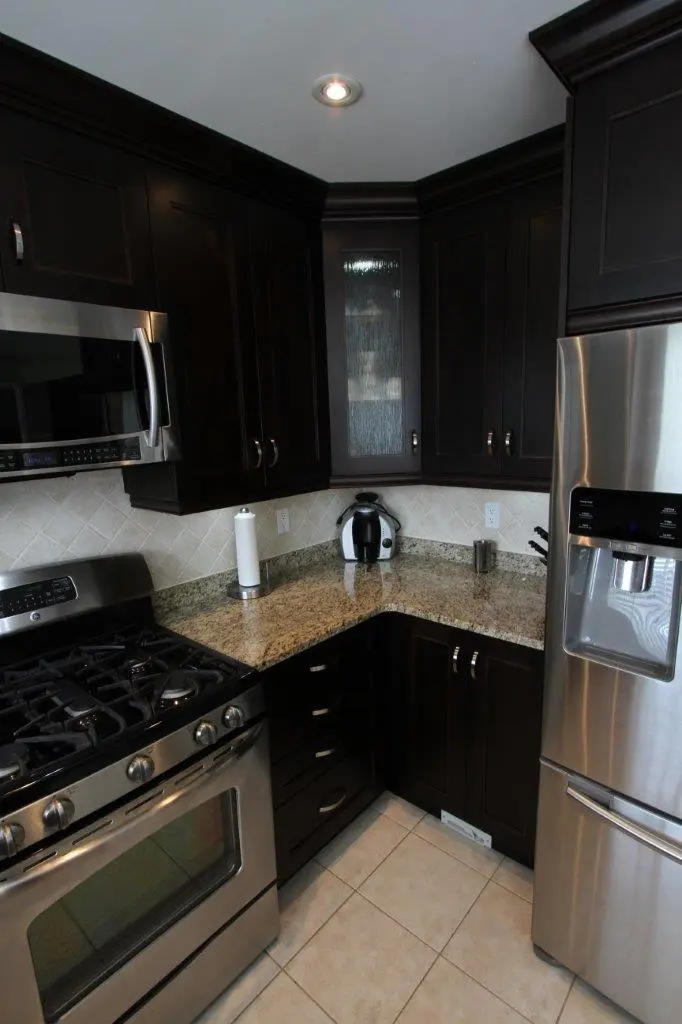 Dark wood kitchen