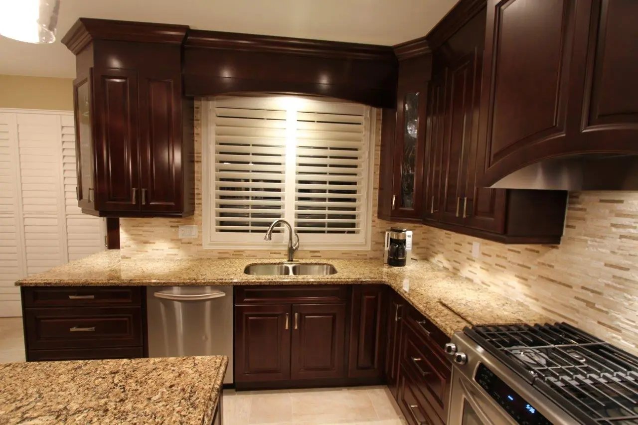 Dark wood kitchen