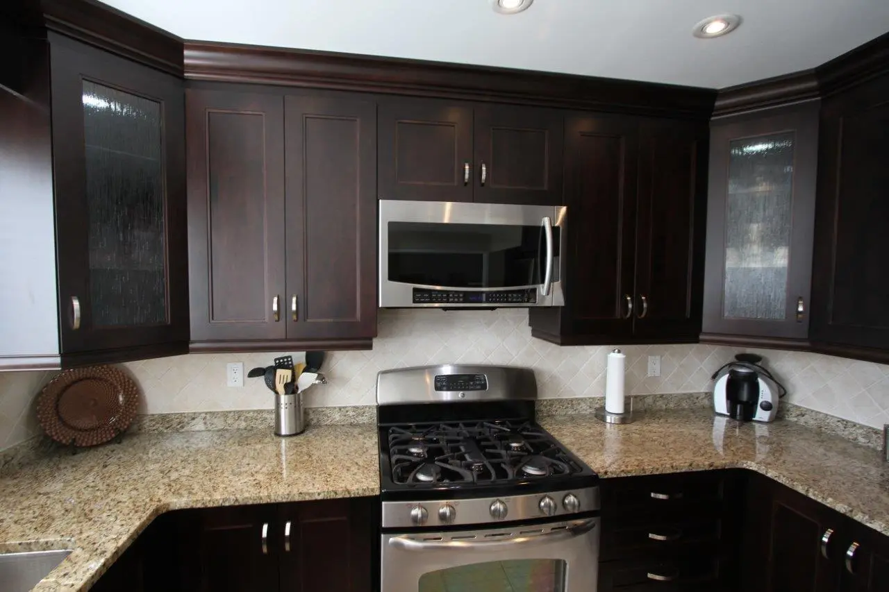 Dark wood kitchen