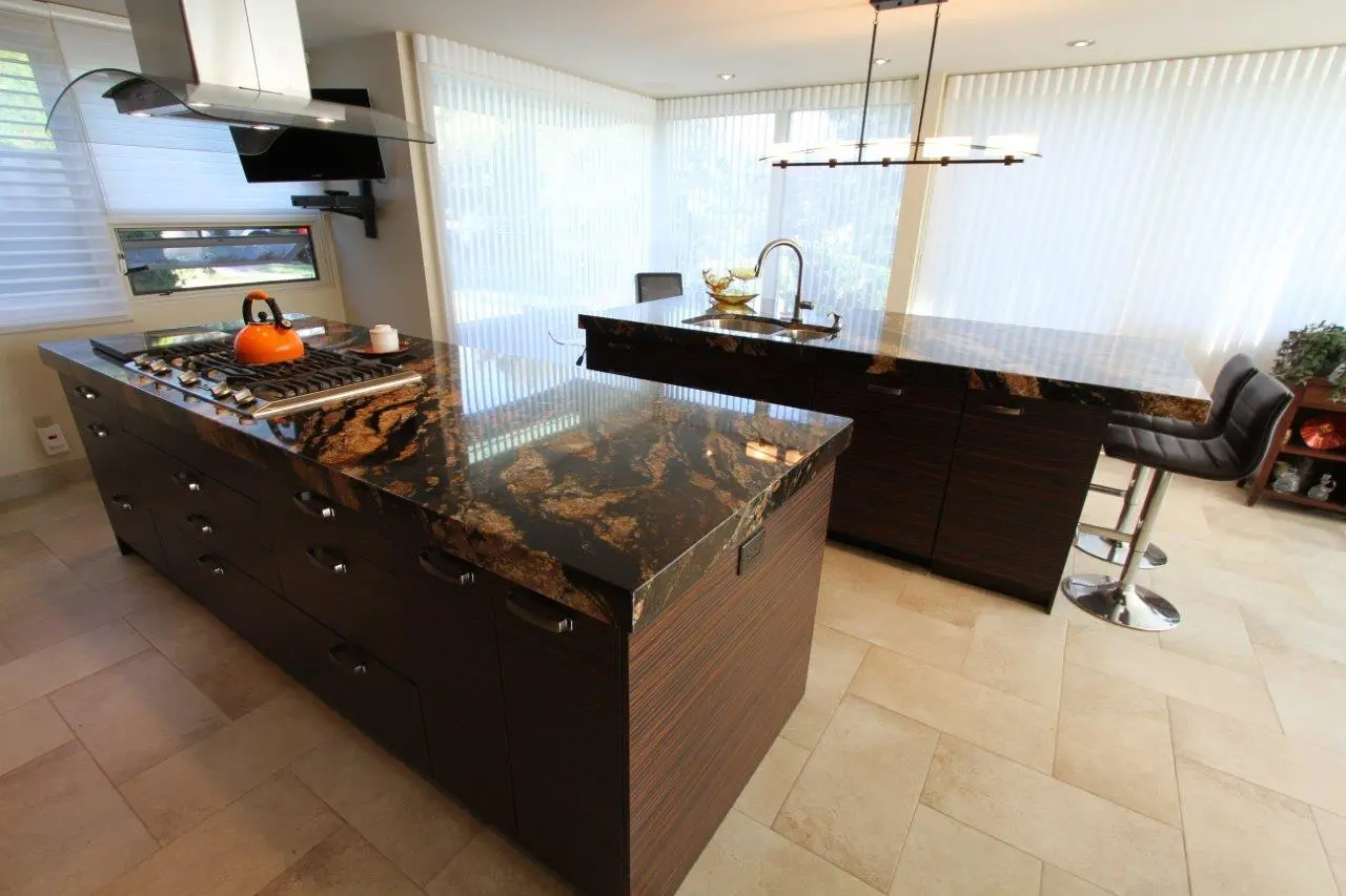 Dark wood kitchen