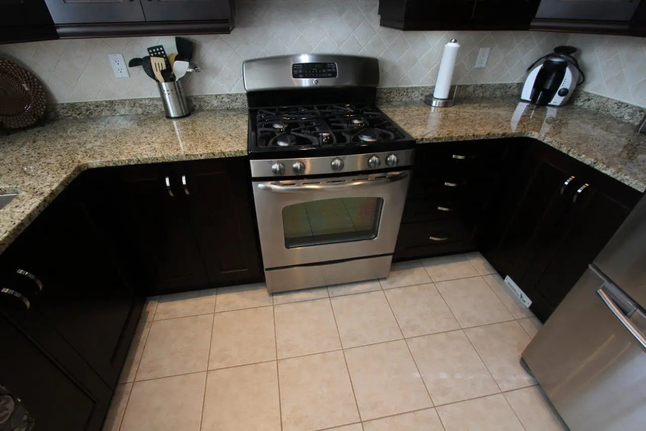 Dark wood kitchen