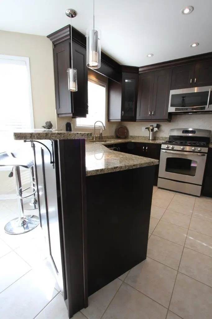 Dark wood kitchen