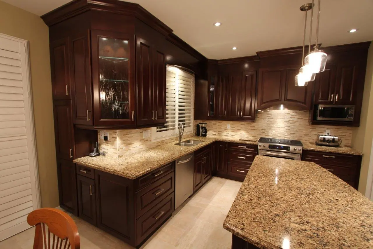 Dark wood kitchen