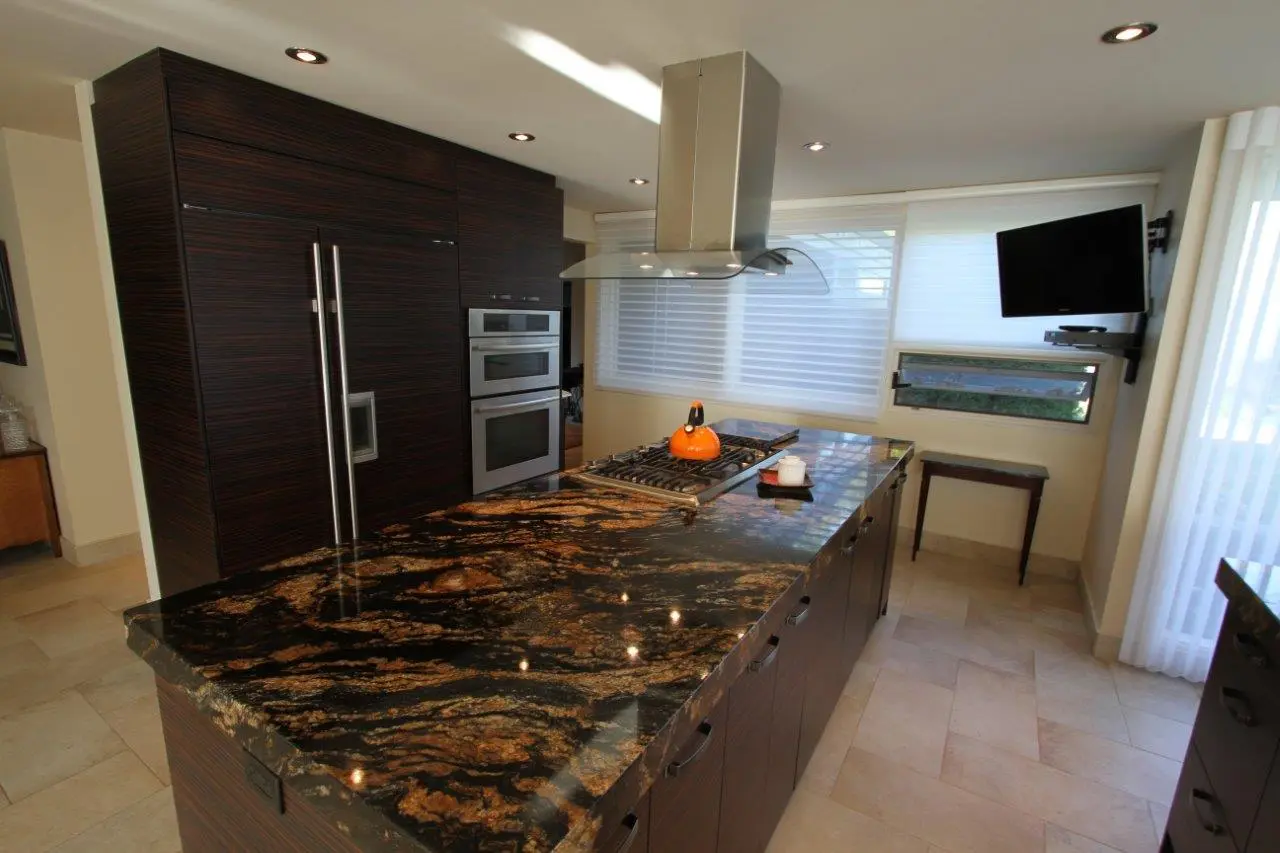 Dark wood kitchen