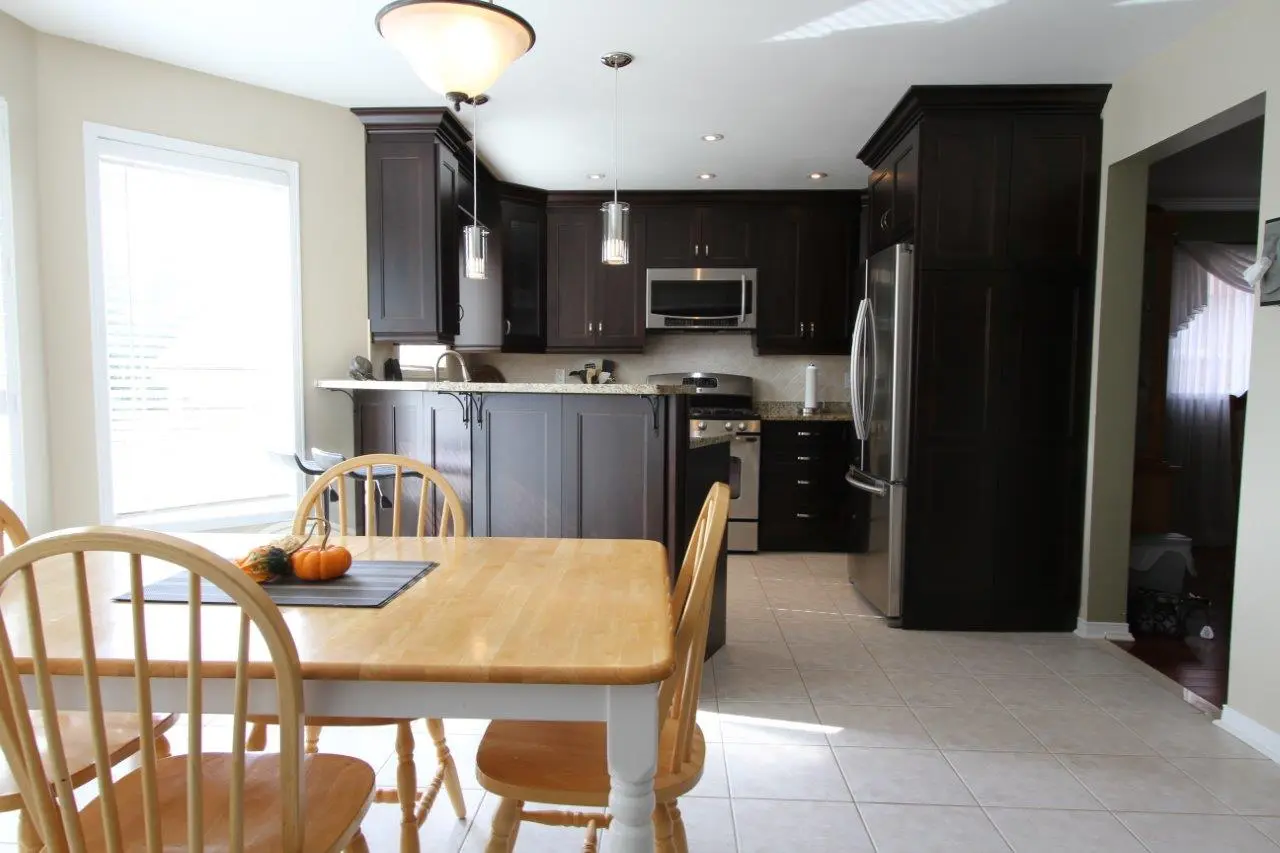 Dark wood kitchen