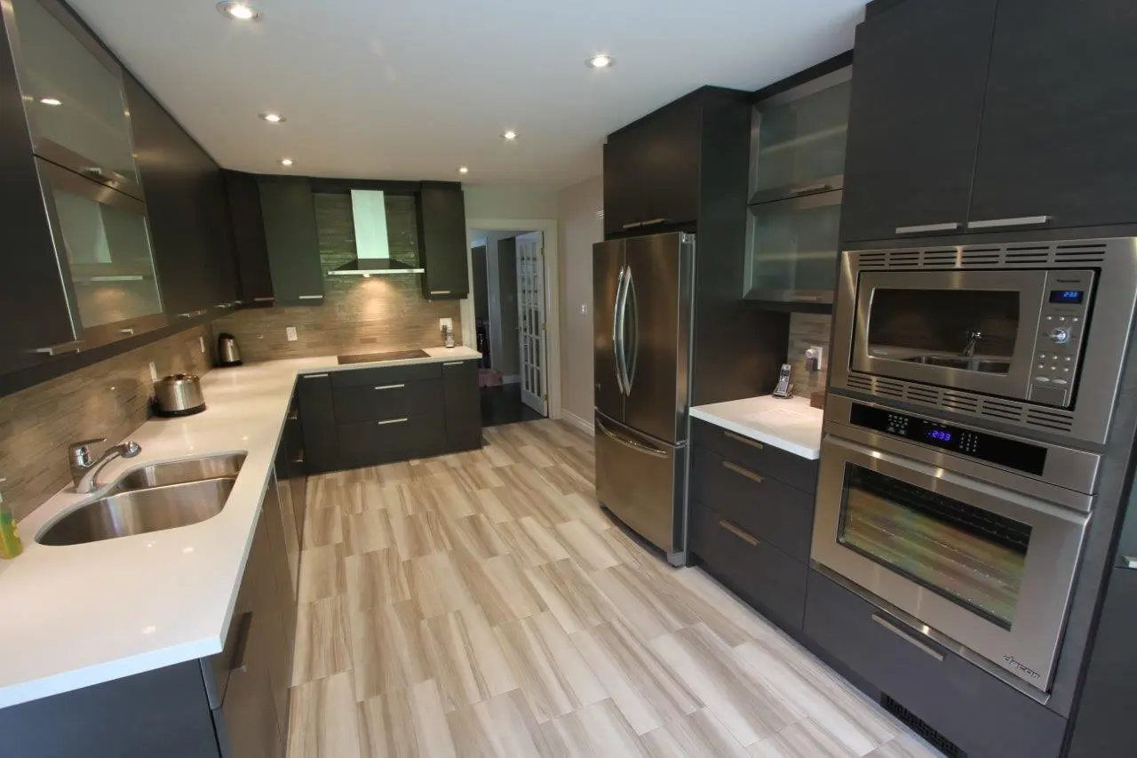 Dark wood kitchen