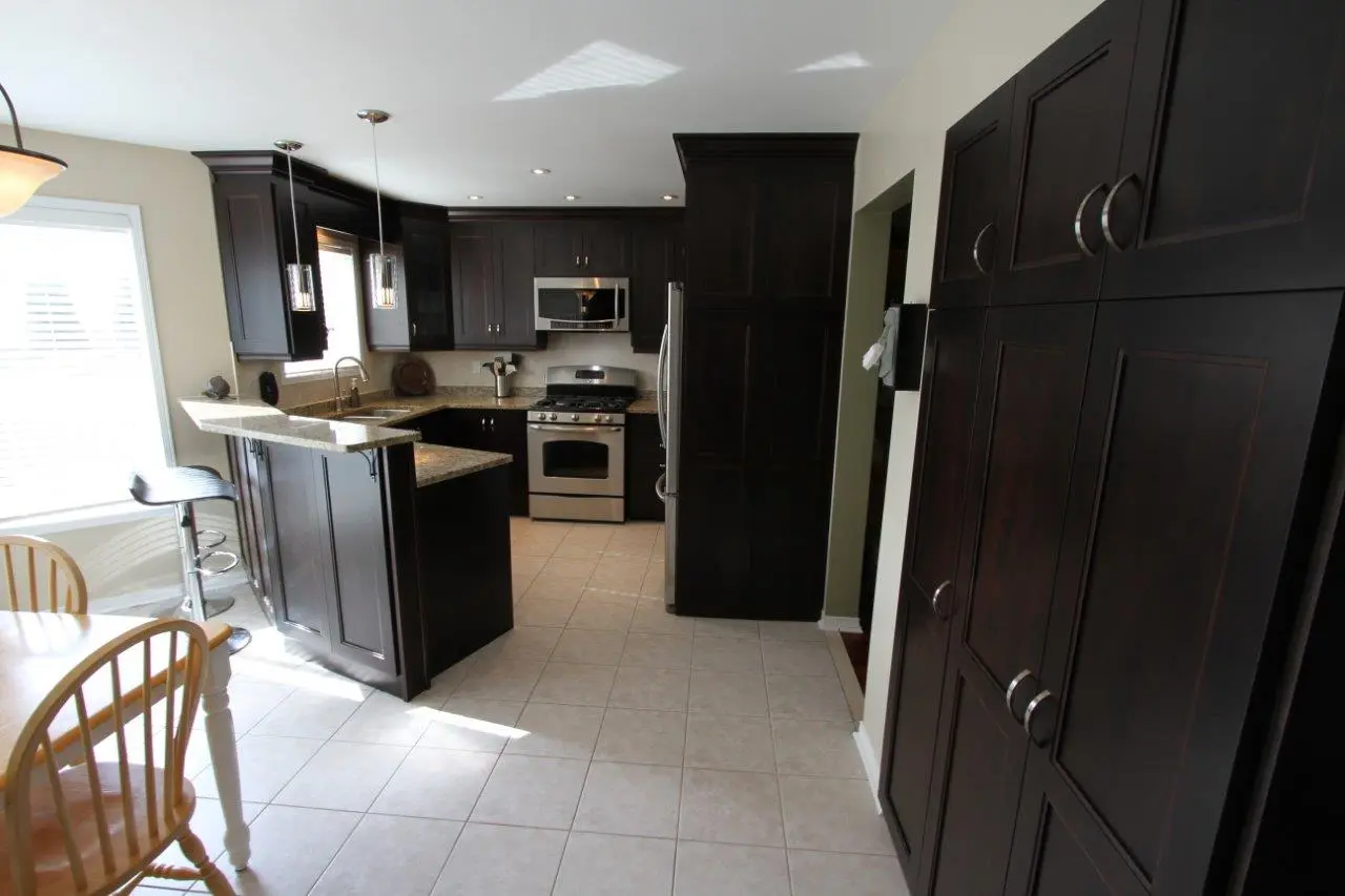 Dark wood kitchen