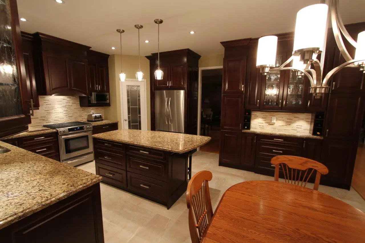 Dark wood kitchen