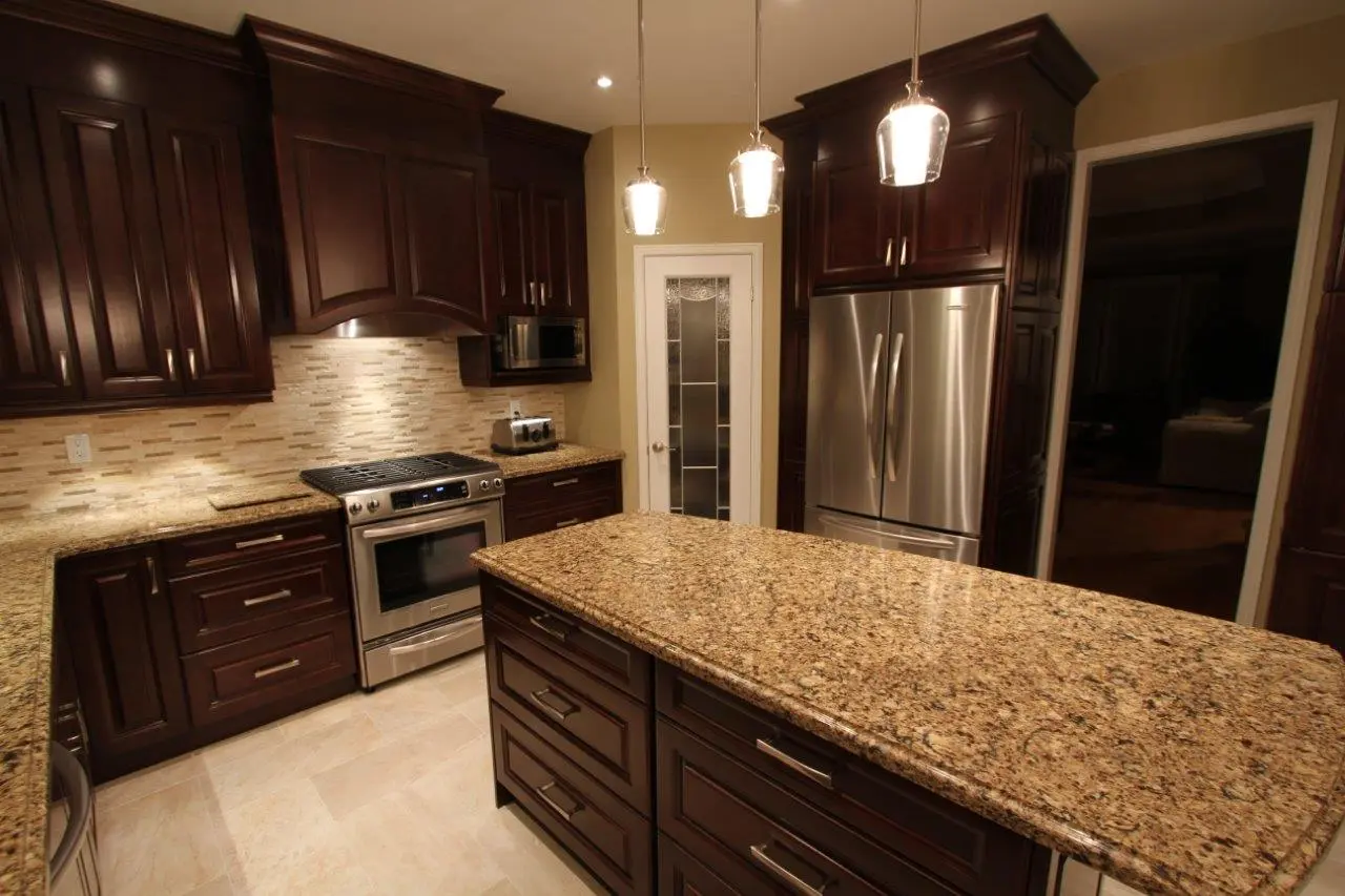 Dark wood kitchen