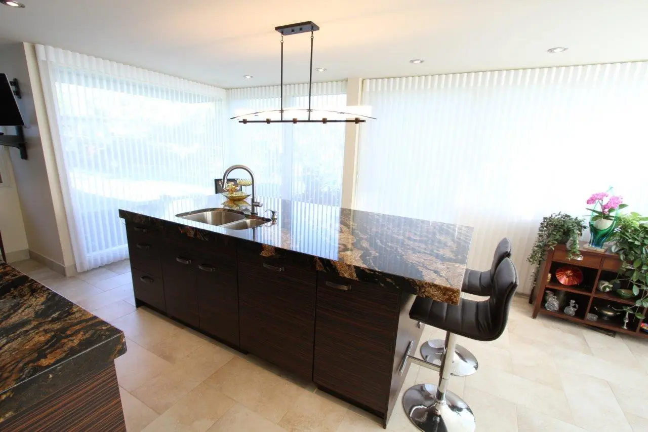 Dark wood kitchen