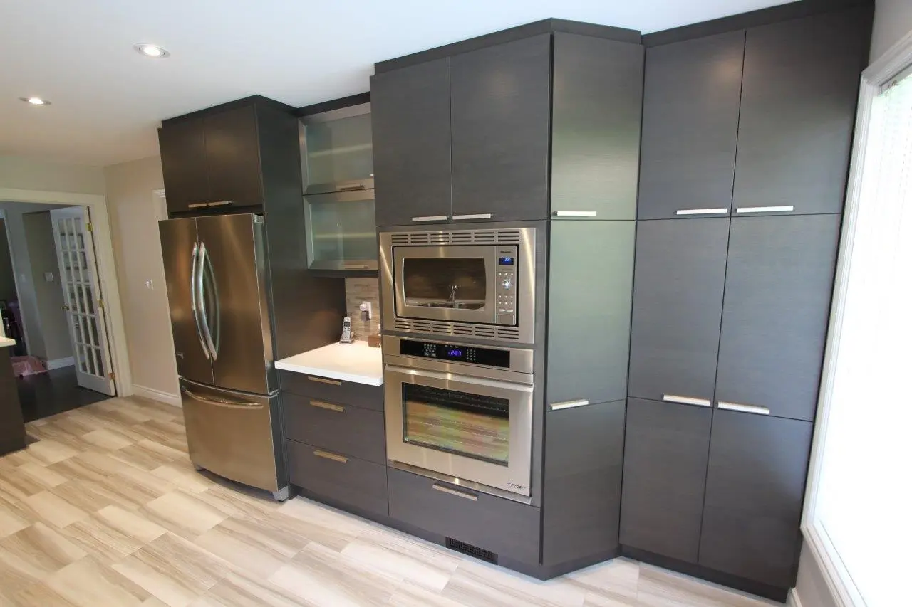 Dark wood kitchen