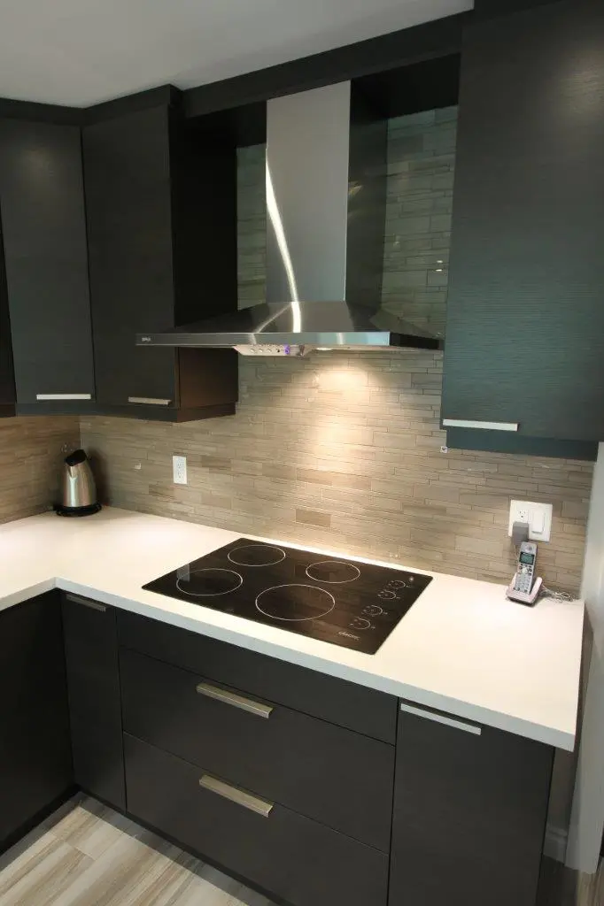 Dark wood kitchen