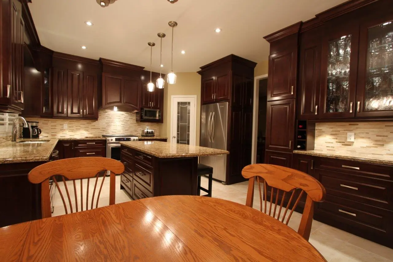 Dark wood kitchen