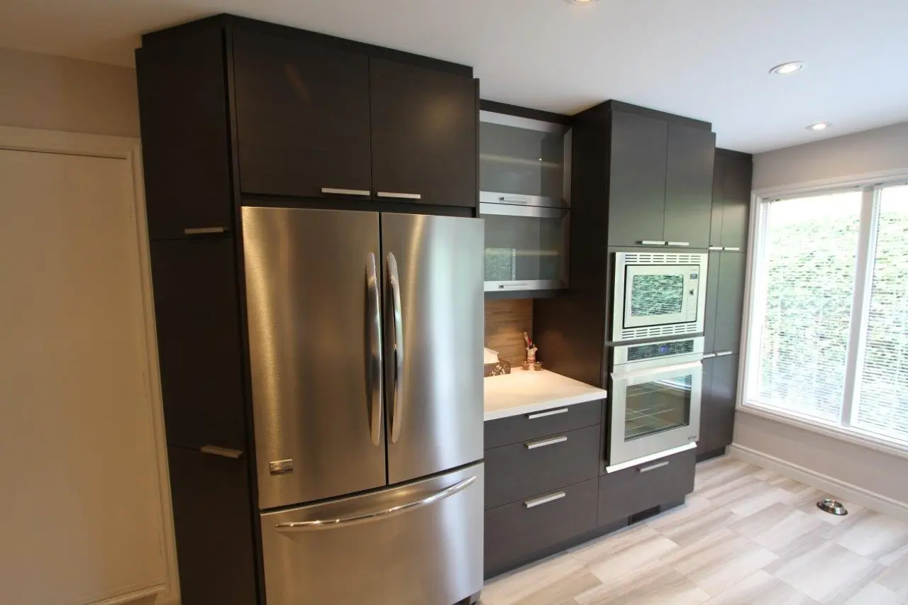 Dark wood kitchen