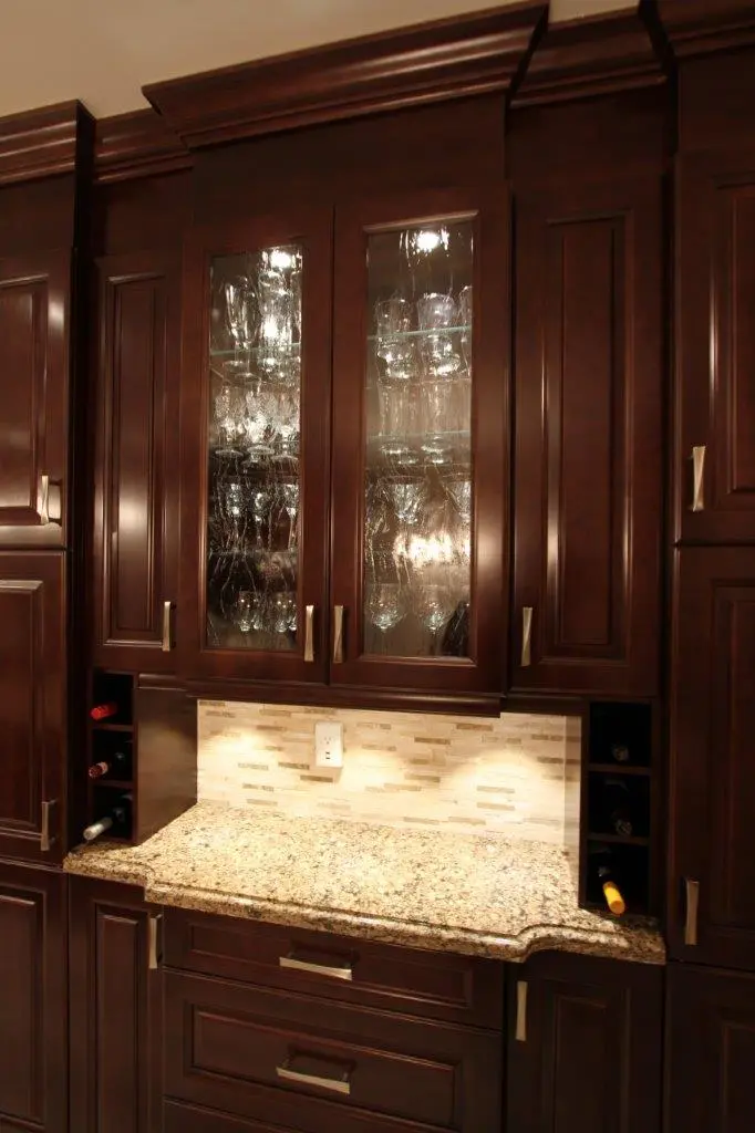 Dark wood kitchen