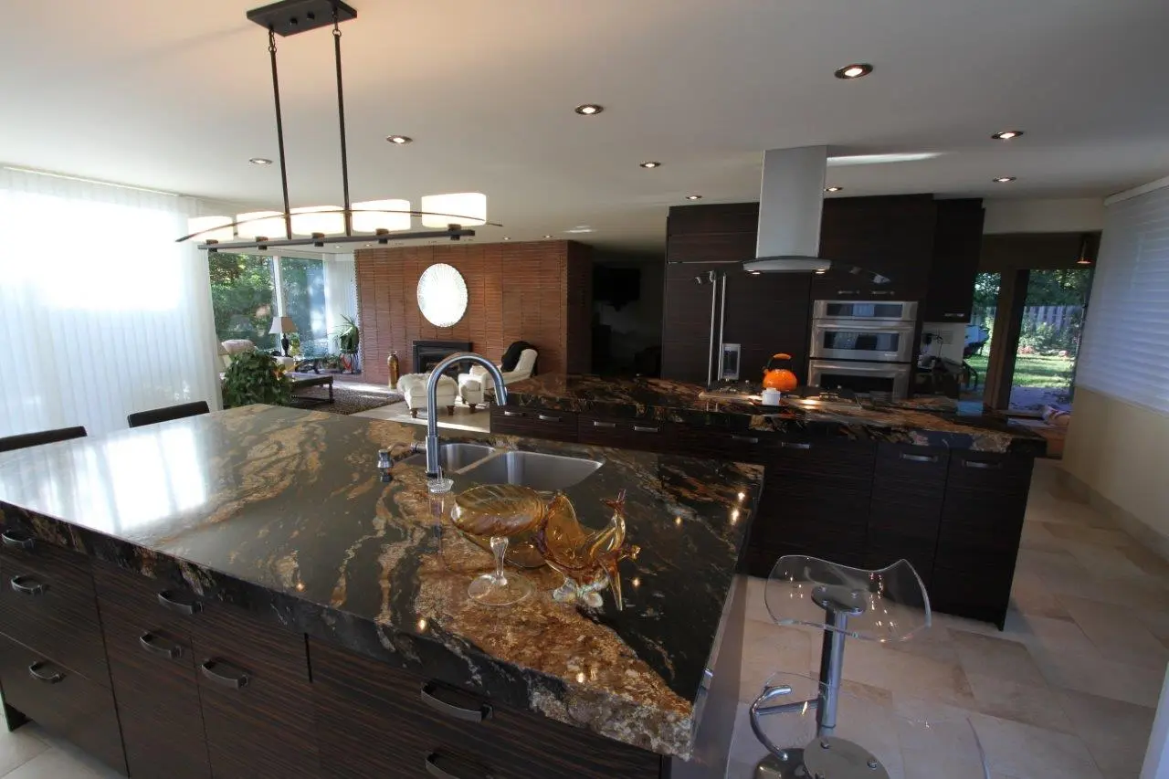 Dark wood kitchen
