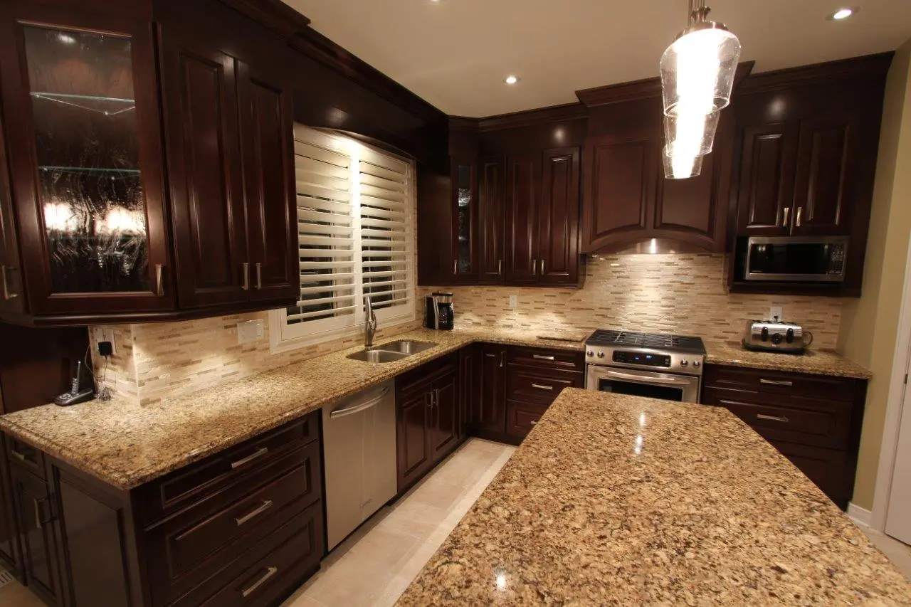 Dark wood kitchen