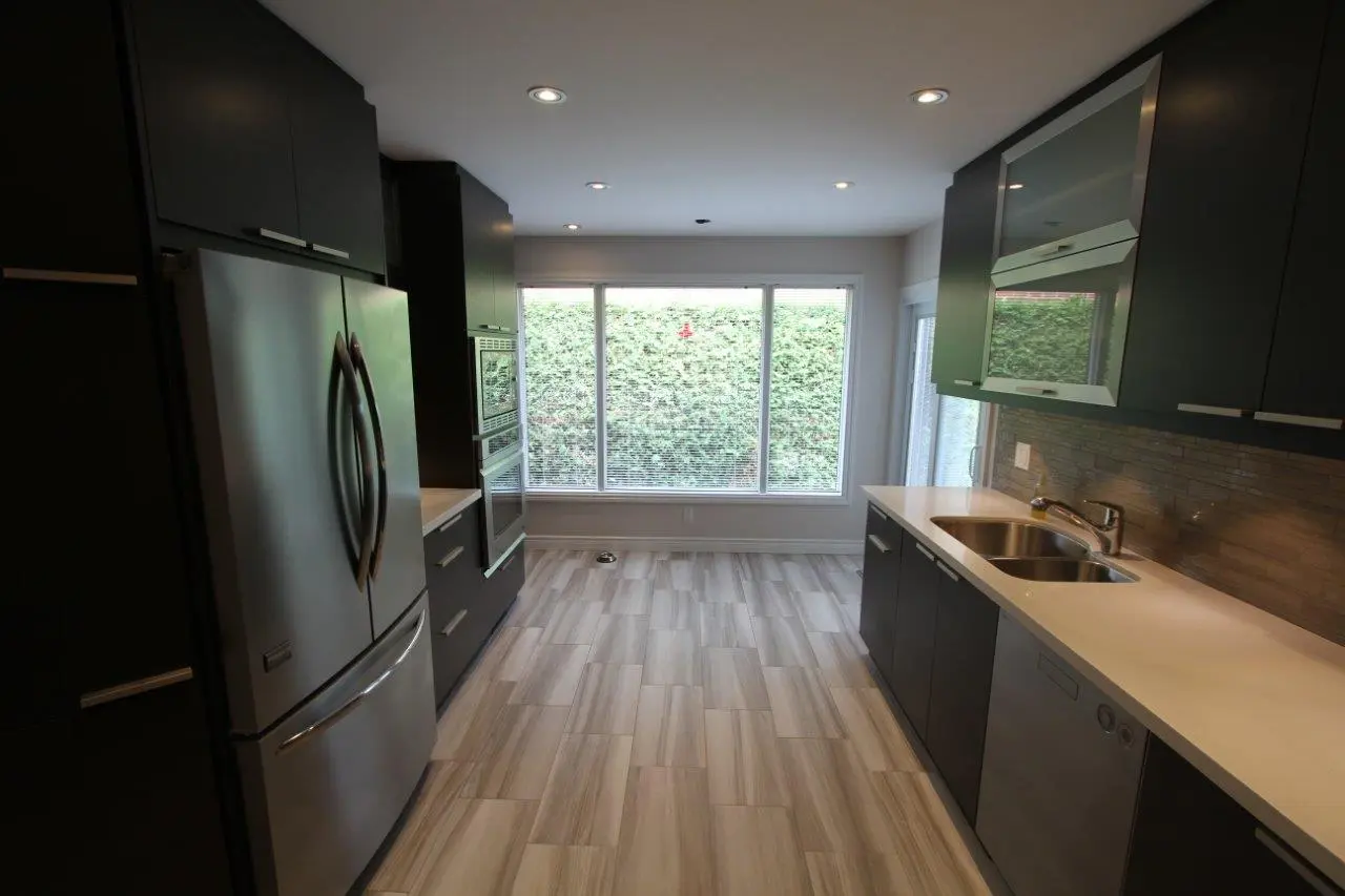 Dark wood kitchen
