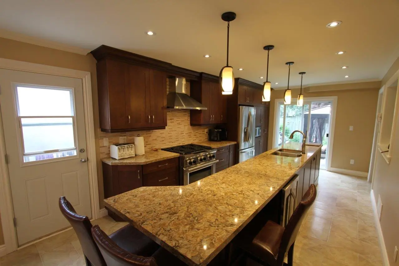 Dark wood kitchen