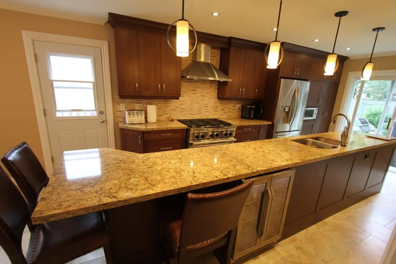 Dark wood kitchen