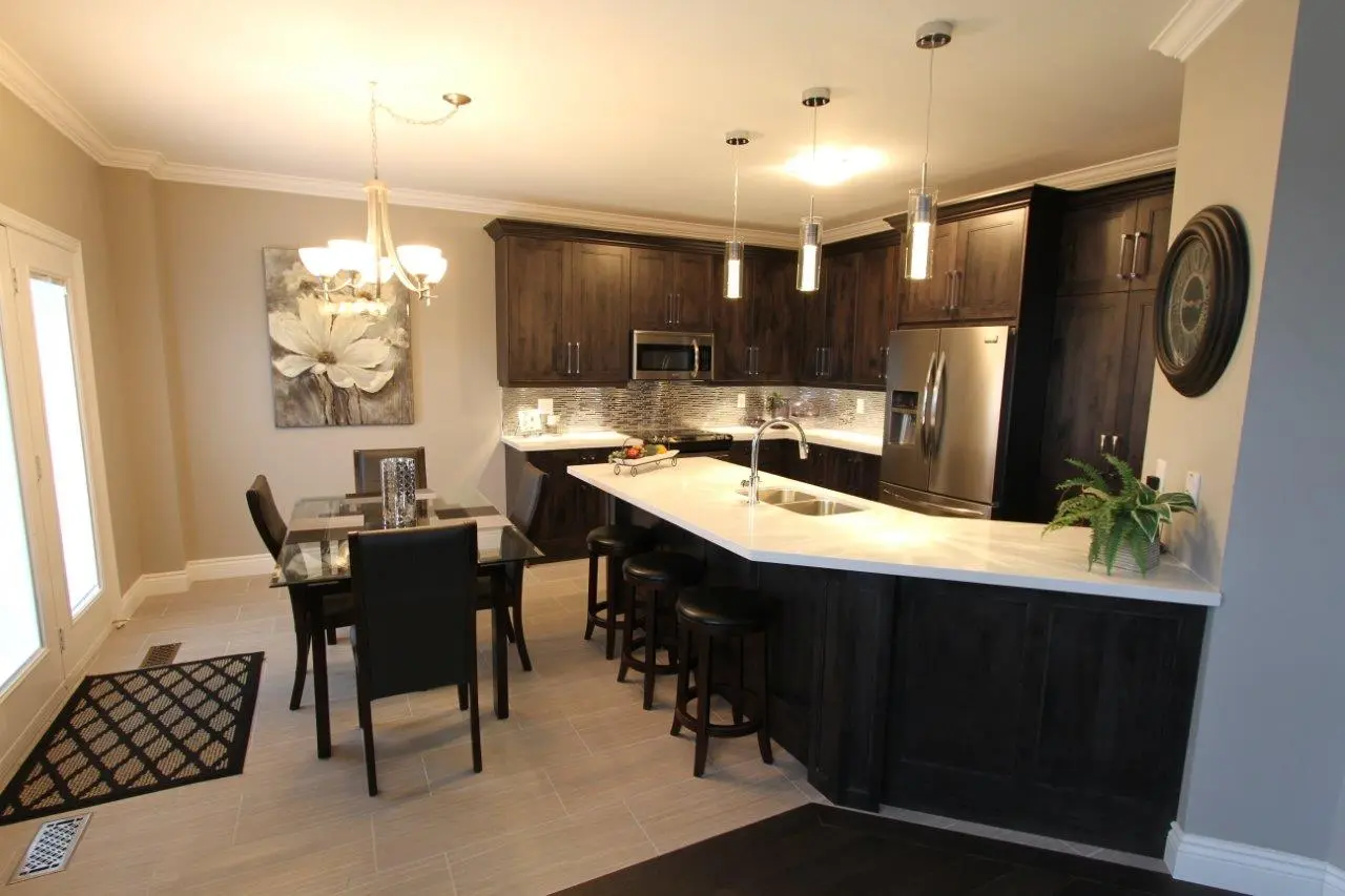 Dark wood kitchen