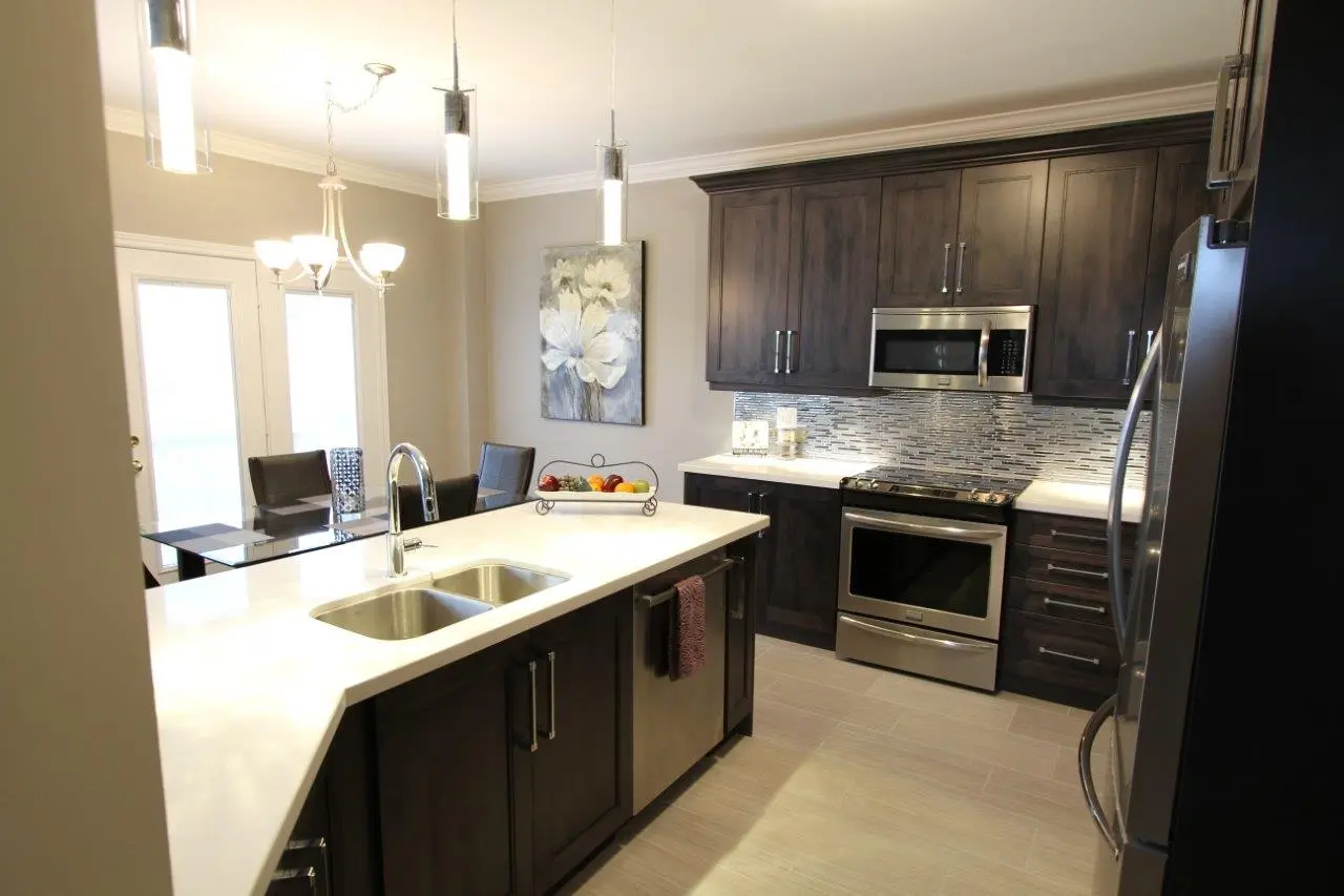 Dark wood kitchen