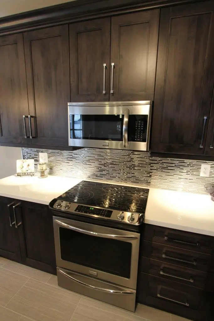 Dark wood kitchen