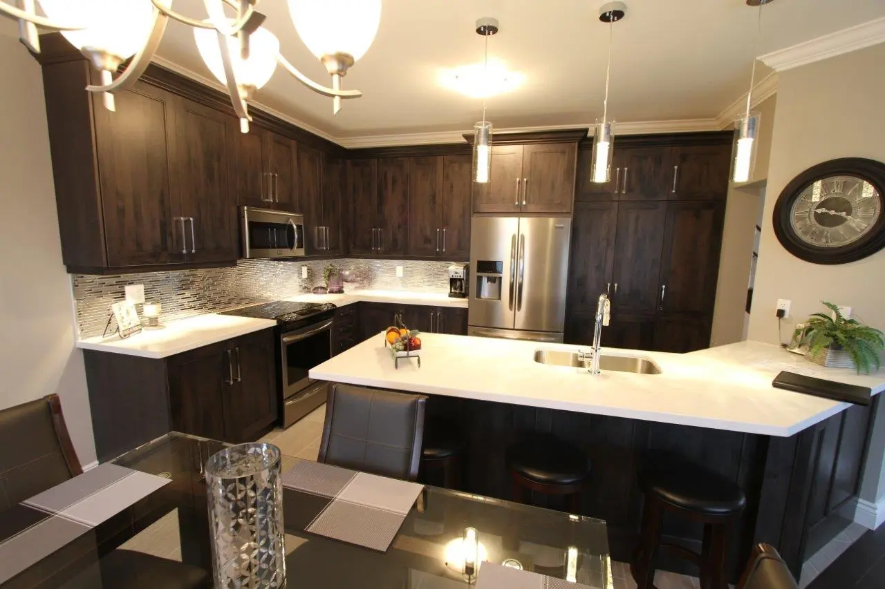 Dark wood kitchen