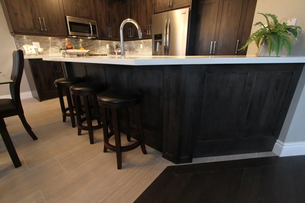 Dark wood kitchen