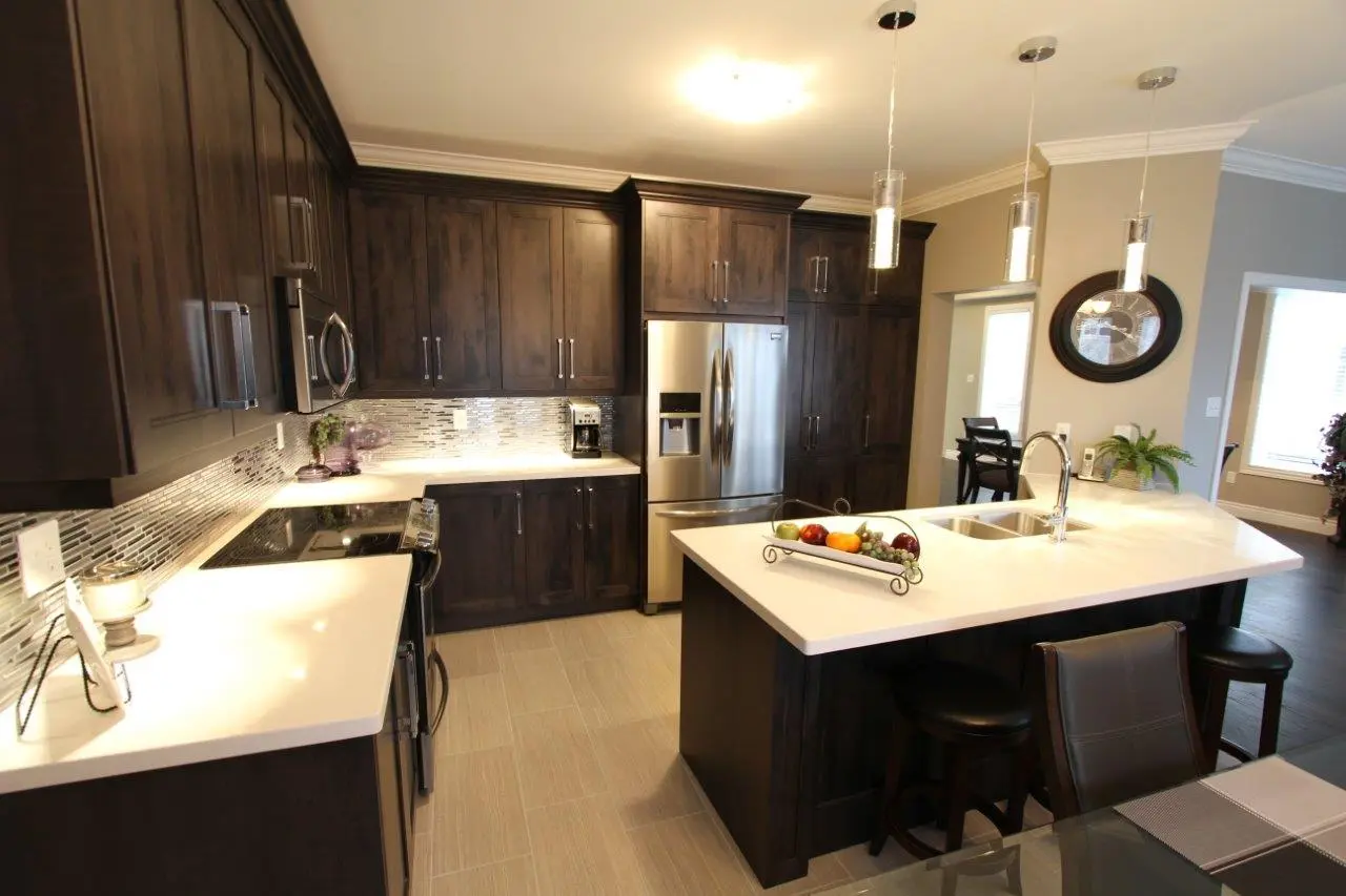 Dark wood kitchen