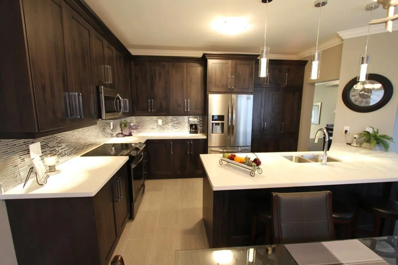 Dark wood kitchen